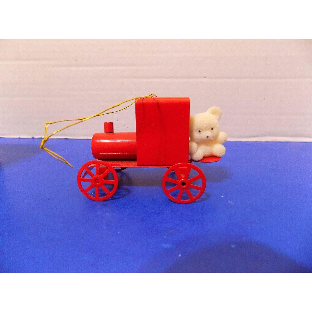 Vintage Avon Teddy Bear Ornament Collection Teddy On Train